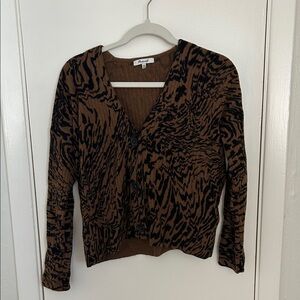 Madewell Brown and Black Patterned Cardigan